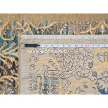 Load image into Gallery viewer, 2&#39;6&quot;x10&#39; Gold Brown, Silk With Textured Wool Hand Knotted, Transitional Sarouk, Runner Oriental Rug FWR386442