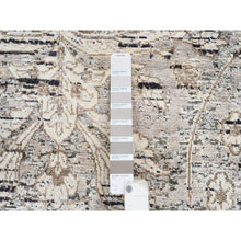 Load image into Gallery viewer, 10&#39;3&quot;x10&#39;3&quot; Gray, Silk with Textured Wool Hand Knotted, Transitional Persian Influence Erased Medallion Design, Round Oriental Rug FWR386490