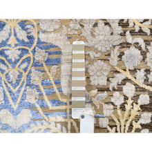 Load image into Gallery viewer, 11&#39;10&quot;x11&#39;10&quot; Gold Brown, Hand Knotted Transitional Sarouk, Silk With Textured Wool, Round Oriental Rug FWR386628