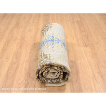 Load image into Gallery viewer, 11&#39;10&quot;x11&#39;10&quot; Gold Brown, Hand Knotted Transitional Sarouk, Silk With Textured Wool, Round Oriental Rug FWR386628