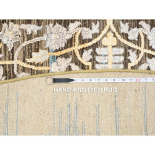 Load image into Gallery viewer, 11&#39;10&quot;x11&#39;10&quot; Gold Brown, Hand Knotted Transitional Sarouk, Silk With Textured Wool, Round Oriental Rug FWR386628