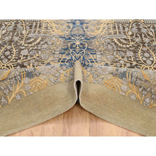 Load image into Gallery viewer, 12&#39;2&quot;x12&#39;2&quot; Gold Brown, Silk With Textured Wool Hand Knotted, Transitional Sarouk, Square Oriental Rug FWR386640