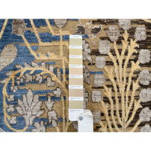 Load image into Gallery viewer, 12&#39;2&quot;x12&#39;2&quot; Gold Brown, Silk With Textured Wool Hand Knotted, Transitional Sarouk, Square Oriental Rug FWR386640