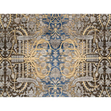 Load image into Gallery viewer, 12&#39;2&quot;x12&#39;2&quot; Gold Brown, Silk With Textured Wool Hand Knotted, Transitional Sarouk, Square Oriental Rug FWR386640