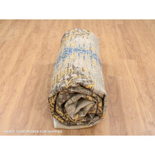 Load image into Gallery viewer, 12&#39;2&quot;x12&#39;2&quot; Gold Brown, Silk With Textured Wool Hand Knotted, Transitional Sarouk, Square Oriental Rug FWR386640