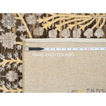 Load image into Gallery viewer, 12&#39;2&quot;x12&#39;2&quot; Gold Brown, Silk With Textured Wool Hand Knotted, Transitional Sarouk, Square Oriental Rug FWR386640