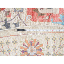 Load image into Gallery viewer, 14&#39;1&quot;x14&#39;1&quot; Colorful, Hand Knotted Tabriz Vase With Flower Design, Silk With Textured Wool, Round Oriental Rug FWR386658