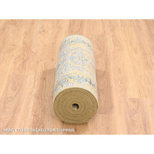 Load image into Gallery viewer, 2&#39;6&quot;x24&#39;1&quot; Gold Brown, Transitional Sarouk, Silk With Textured Wool Hand Knotted, Xl Runner Oriental Rug FWR386664