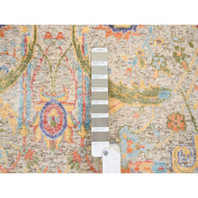 Load image into Gallery viewer, 2&#39;7&quot;x22&#39;2&quot; Tan, Hand Knotted Sickle Leaf Design Silk With Textured Wool, Xl Runner Oriental Rug FWR386670