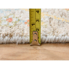 Load image into Gallery viewer, 2&#39;7&quot;x22&#39;2&quot; Tan, Hand Knotted Sickle Leaf Design Silk With Textured Wool, XL Runner Oriental Rug FWR386670