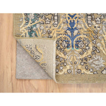 Load image into Gallery viewer, 2&#39;6&quot;x12&#39;1&quot; Gold Brown, Transitional Sarouk, Silk With Textured Wool Hand Knotted, Runner Oriental Rug FWR386682