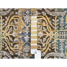 Load image into Gallery viewer, 2&#39;6&quot;x12&#39;1&quot; Gold Brown, Transitional Sarouk, Silk With Textured Wool Hand Knotted, Runner Oriental Rug FWR386682