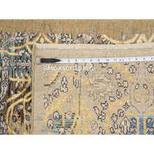 Load image into Gallery viewer, 2&#39;6&quot;x12&#39;1&quot; Gold Brown, Transitional Sarouk, Silk With Textured Wool Hand Knotted, Runner Oriental Rug FWR386682