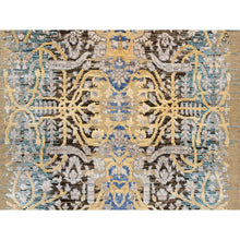 Load image into Gallery viewer, 3&#39;2&quot;x5&#39; Gold Brown, Transitional Sarouk, Silk With Textured Wool Hand Knotted, Oriental Rug FWR386754