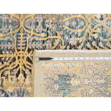 Load image into Gallery viewer, 3&#39;2&quot;x5&#39; Gold Brown, Transitional Sarouk, Silk With Textured Wool Hand Knotted, Oriental Rug FWR386754