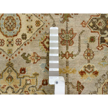 Load image into Gallery viewer, 10&#39;x10&#39; Light Gray Karajeh Design With Tribal Medallions, Pure Wool Hand Knotted, Round Oriental Rug FWR386910