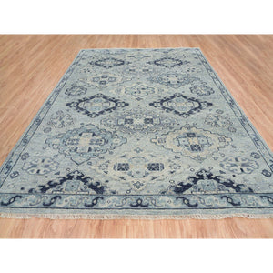 8'10"x12' Silver Gray, Thick And Plush Extra Soft Wool Hand Knotted, Anatolian Design Supple Collection, Oriental Rug FWR387078