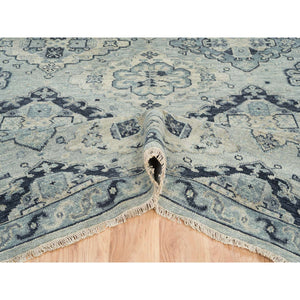 8'10"x12' Silver Gray, Thick And Plush Extra Soft Wool Hand Knotted, Anatolian Design Supple Collection, Oriental Rug FWR387078