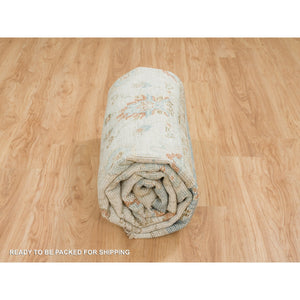 8'1"x10' Light Cream, Oushak With All Over Floral Design Supple Collection, Thick And Plush Pure Wool Hand Knotted, Oriental Rug FWR387084