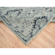 Load image into Gallery viewer, 8&#39;10&quot;x11&#39;10&quot; Silver Gray, Pure Wool Hand Knotted, Anatolian Design Supple Collection Thick And Plush, Oriental Rug FWR387120