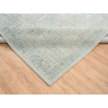Load image into Gallery viewer, 12&#39;x17&#39;10&quot; Gray With Touches Of Blue, Jacquard Hand Loomed, Tabriz Design Wool And Plant Based Silk, Oversized Oriental Rug FWR387270