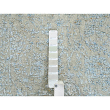 Load image into Gallery viewer, 2&#39;6&quot;x12&#39; Gray With Touches Of Blue, Wool And Plant Based Silk Jacquard Hand Loomed, Tabriz Design, Runner Oriental Rug FWR387330