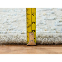 Load image into Gallery viewer, 2&#39;6&quot;x12&#39; Gray With Touches Of Blue, Wool And Plant Based Silk Jacquard Hand Loomed, Tabriz Design, Runner Oriental Rug FWR387330