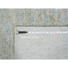 Load image into Gallery viewer, 2&#39;6&quot;x8&#39; Gray With Touches Of Blue, Jacquard Hand Loomed, Tabriz Design Wool And Plant Based Silk, Runner Oriental Rug FWR387348