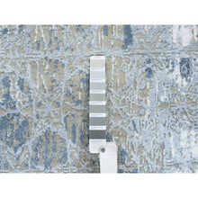Load image into Gallery viewer, 2&#39;8&quot;x5&#39;10&quot; Gray And Blue, Wool And Silk Hand Knotted, The Honeycomb Award Winning Design, Oriental Rug FWR387372