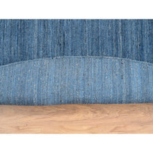 Load image into Gallery viewer, 10&#39;x10&#39; Denim Blue, Hand Loomed, Modern Design, Tone On Tone, Soft Wool, Round Oriental Rug FWR387420