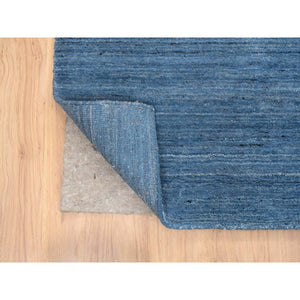 9'x11'10" Denim Blue, Modern Design, Tone on Tone, Soft Wool, Hand Loomed, Oriental, Rug FWR387438