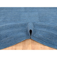 Load image into Gallery viewer, 9&#39;x11&#39;10&quot; Denim Blue, Modern Design, Tone on Tone, Soft Wool, Hand Loomed, Oriental, Rug FWR387438