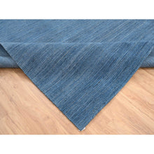 Load image into Gallery viewer, 9&#39;x11&#39;10&quot; Denim Blue, Modern Design, Tone on Tone, Soft Wool, Hand Loomed, Oriental, Rug FWR387438
