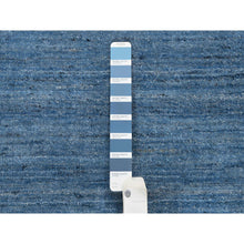 Load image into Gallery viewer, 9&#39;x11&#39;10&quot; Denim Blue, Modern Design, Tone on Tone, Soft Wool, Hand Loomed, Oriental, Rug FWR387438