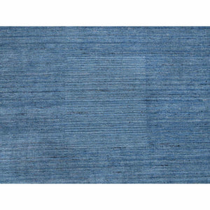 9'x11'10" Denim Blue, Modern Design, Tone On Tone, Soft Wool, Hand Loomed, Oriental, Rug FWR387438