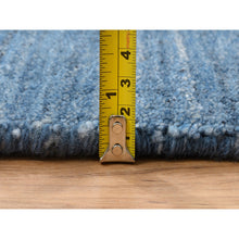Load image into Gallery viewer, 9&#39;x11&#39;10&quot; Denim Blue, Modern Design, Tone on Tone, Soft Wool, Hand Loomed, Oriental, Rug FWR387438