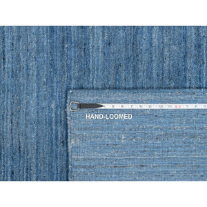 9'x11'10" Denim Blue, Modern Design, Tone on Tone, Soft Wool, Hand Loomed, Oriental, Rug FWR387438