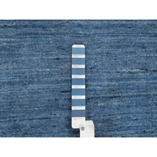Load image into Gallery viewer, 8&#39;x8&#39; Denim Blue, Tone On Tone, Modern Design, Soft And Plush Wool Hand Loomed, Round Oriental Rug FWR387462