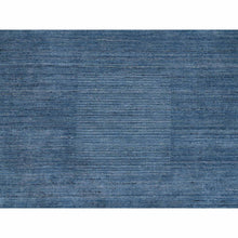 Load image into Gallery viewer, 8&#39;x8&#39; Denim Blue, Tone On Tone, Modern Design, Soft And Plush Wool Hand Loomed, Round Oriental Rug FWR387462
