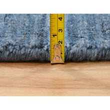 Load image into Gallery viewer, 8&#39;x8&#39; Denim Blue, Tone On Tone, Modern Design, Soft And Plush Wool Hand Loomed, Round Oriental Rug FWR387462