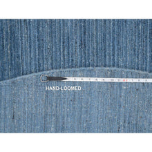 Load image into Gallery viewer, 8&#39;x8&#39; Denim Blue, Tone On Tone, Modern Design, Soft And Plush Wool Hand Loomed, Round Oriental Rug FWR387462