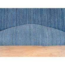 Load image into Gallery viewer, 6&#39;x6&#39; Denim Blue, Soft Wool Hand Loomed, Modern Design, Tone On Tone, Round Oriental Rug FWR387492