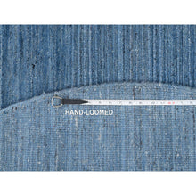 Load image into Gallery viewer, 6&#39;x6&#39; Denim Blue, Soft Wool Hand Loomed, Modern Design, Tone On Tone, Round Oriental Rug FWR387492