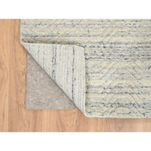 Load image into Gallery viewer, 6&#39;1&quot;x9&#39; Beige, Variegated Textured Modern Design, Pure Wool Hand Loomed, Oriental Rug FWR387540