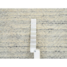 Load image into Gallery viewer, 6&#39;1&quot;x9&#39; Beige, Variegated Textured Modern Design, Pure Wool Hand Loomed, Oriental Rug FWR387540