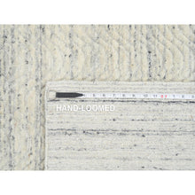 Load image into Gallery viewer, 6&#39;1&quot;x9&#39; Beige, Variegated Textured Modern Design, Pure Wool Hand Loomed, Oriental Rug FWR387540
