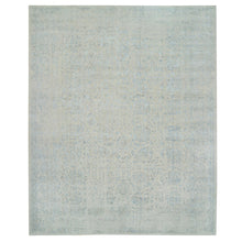 Load image into Gallery viewer, 12&#39;x15&#39;1&quot; Gray with Touches of Blue, Wool and Plant Based Silk Jacquard Hand Loomed, Tabriz Design, Oversized Oriental Rug FWR387624