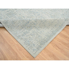 Load image into Gallery viewer, 12&#39;x15&#39;1&quot; Gray with Touches of Blue, Wool and Plant Based Silk Jacquard Hand Loomed, Tabriz Design, Oversized Oriental Rug FWR387624