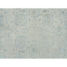 Load image into Gallery viewer, 12&#39;x15&#39;1&quot; Gray With Touches Of Blue, Wool And Plant Based Silk Jacquard Hand Loomed, Tabriz Design, Oversized Oriental Rug FWR387624