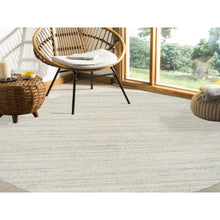 Load image into Gallery viewer, 9&#39;10&quot;x9&#39;10&quot; Beige, Natural Wool Hand Loomed, Variegated Textured Modern Design, Round Oriental Rug FWR387630